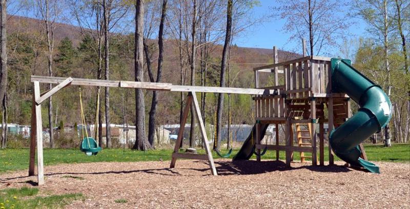 playground with wood chips